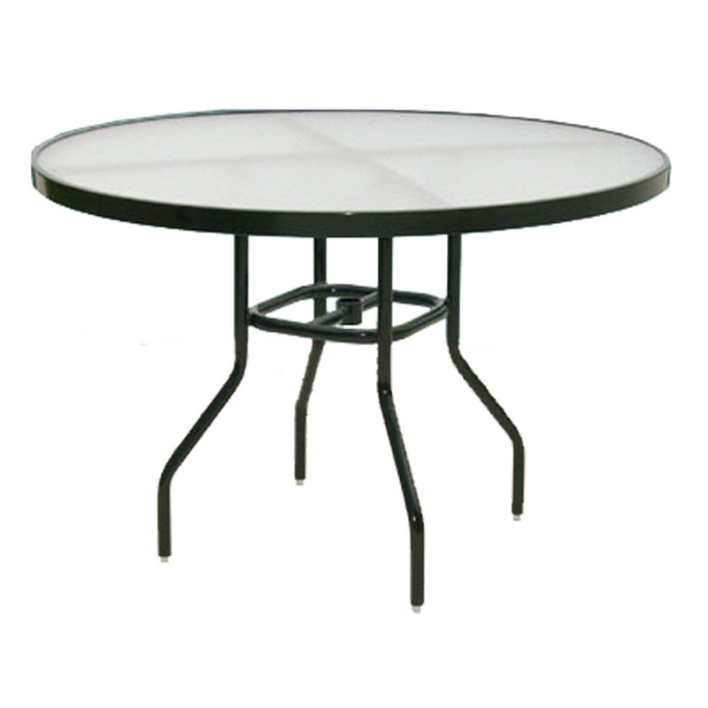 42" Round Dining Table With Acrylic Top Sunbrite Outdoor Furniture