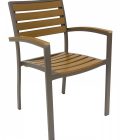 AL-5602 Faux Teak Dining Arm Chair - Image 3