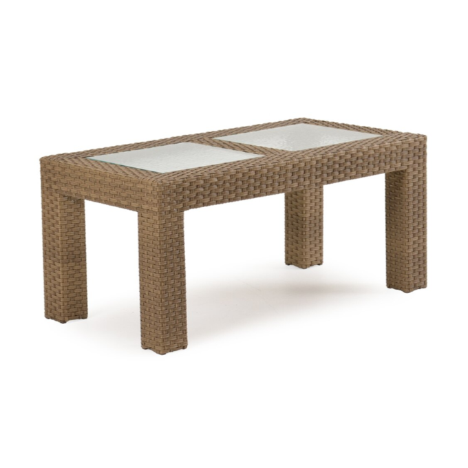 Capture-11 Sawgrass 23"x 43.5" Rectangle Cocktail Table with Glass Top