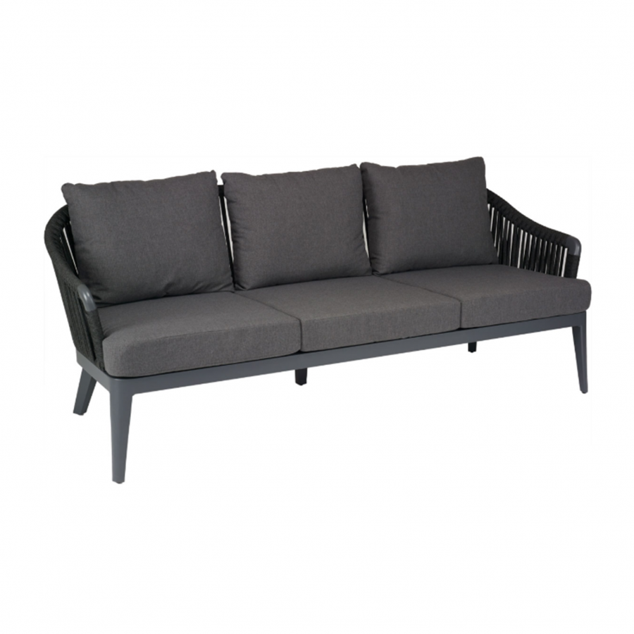 Vero Beach Anthracite 3-seat Sofa - Sunbrite Outdoor Furniture