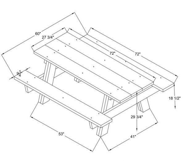 AFrame Recycled Plastic Picnic Table Sunbrite Outdoor Furniture